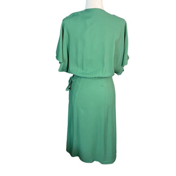 Ann Taylor Woman’s Petite Green Tie Waist Wrap Midi Dress- Size 8P - Picture 5 of 11
